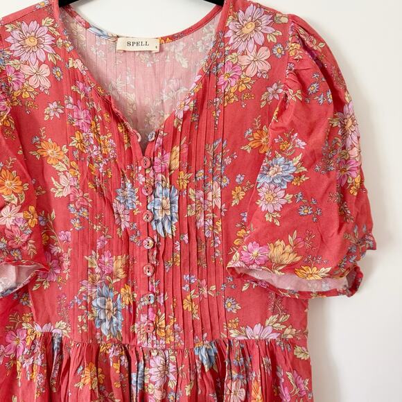 SPELL AND THE GYPSY COLLECTIVE Meadowland Flutter Sleeve Mini Dress Small - Picture 7 of 11